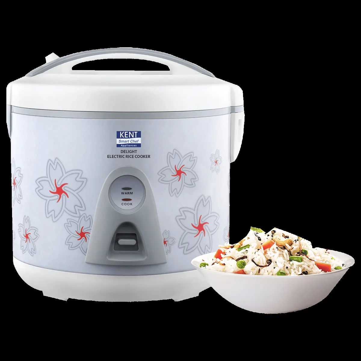 KENT Delight 1.8 Litre Electric Rice Cooker with Keep Warm Function (White)