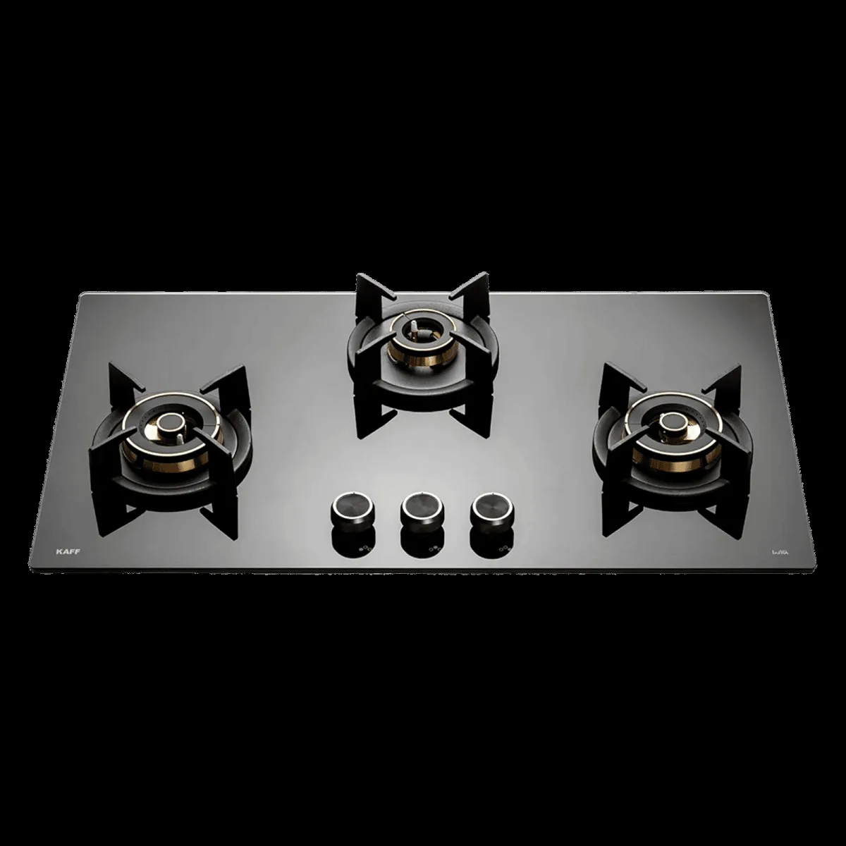 KAFF INF 783 Tempered Glass Top 3 Burner Automatic Electric Hob (Flame Failure Device, Black)