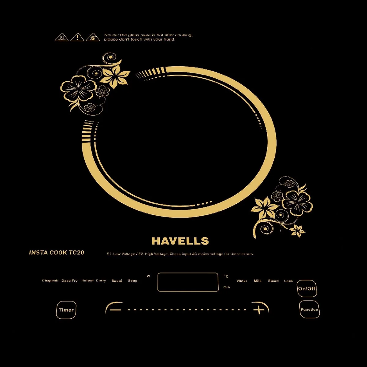 HAVELLS Insta Cook TC20 2000W Single Induction Cooktop with 9 Preset Menus