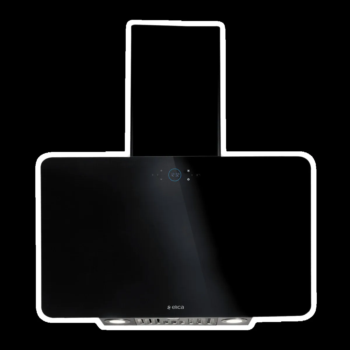 elica ISMART KITTY 75 LTW NERO 75cm Ductless Wall Mounted Chimney with Capacitive Touch Control (Black)