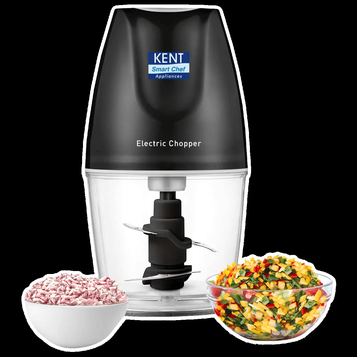 KENT 250 Watt Vegetable Chopper with 2 Blades (Black)