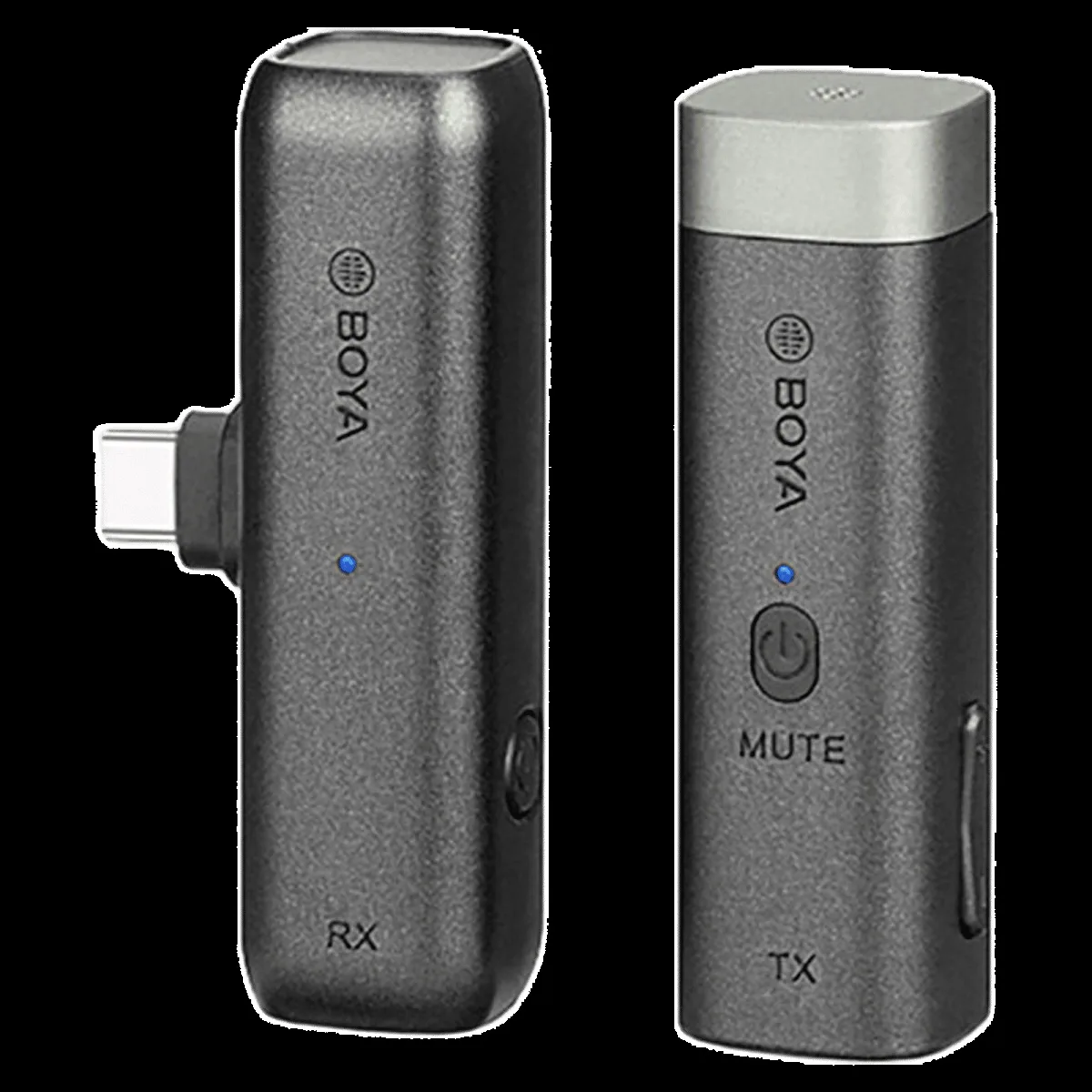 Boya Type C & 3.5 Jack Wireless Microphone with 2.4GHz Transmission Technology (Black)
