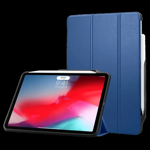 Spigen Smart Fold 2 Polycarbonate, TPU Flip Cover for Apple iPad Pro (Built-in Pen Slot, Blue)