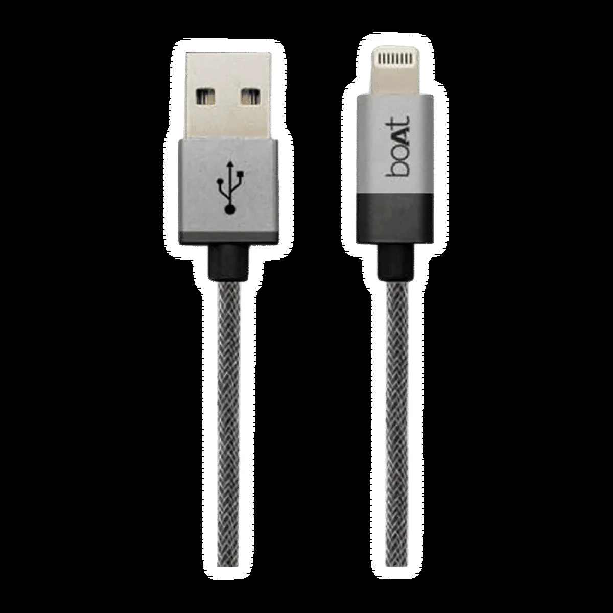 boAt LTG 500 Type A to Lightning 3.3 Feet (1M) Cable (MFi Certified, Space Grey)