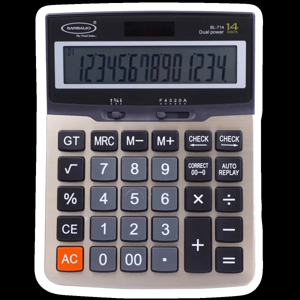 BAMBALIO Basic Calculator (14 Digits-Large Display, BL-714, Metallic)