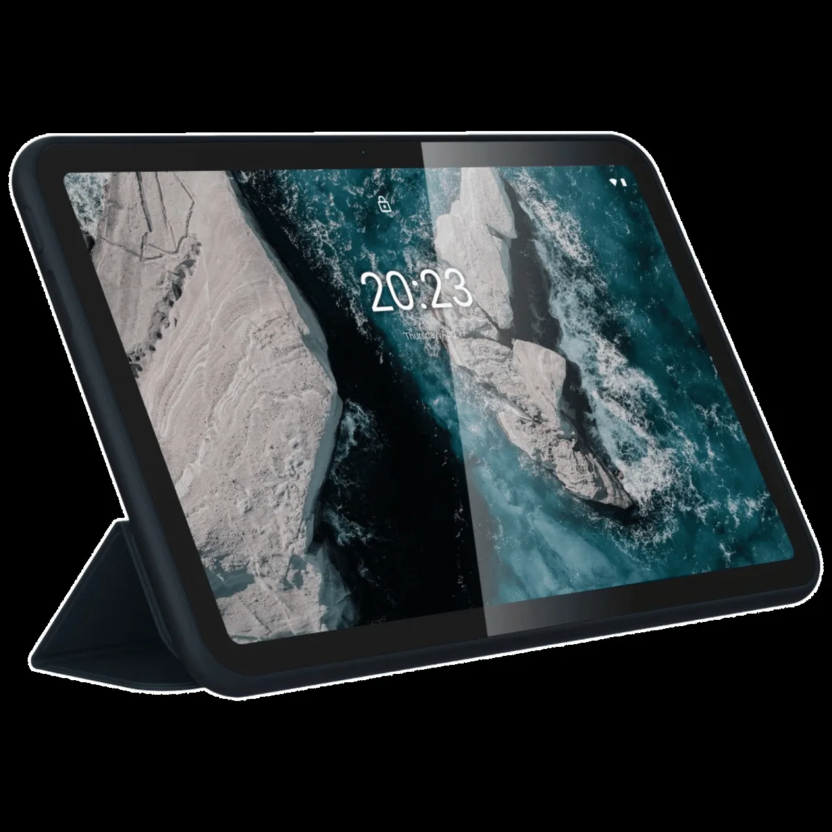 NOKIA CT20 Premium Artificial Leather Flip Cover for NOKIA Tab T20 (Sleep & Wake Functions, Black)