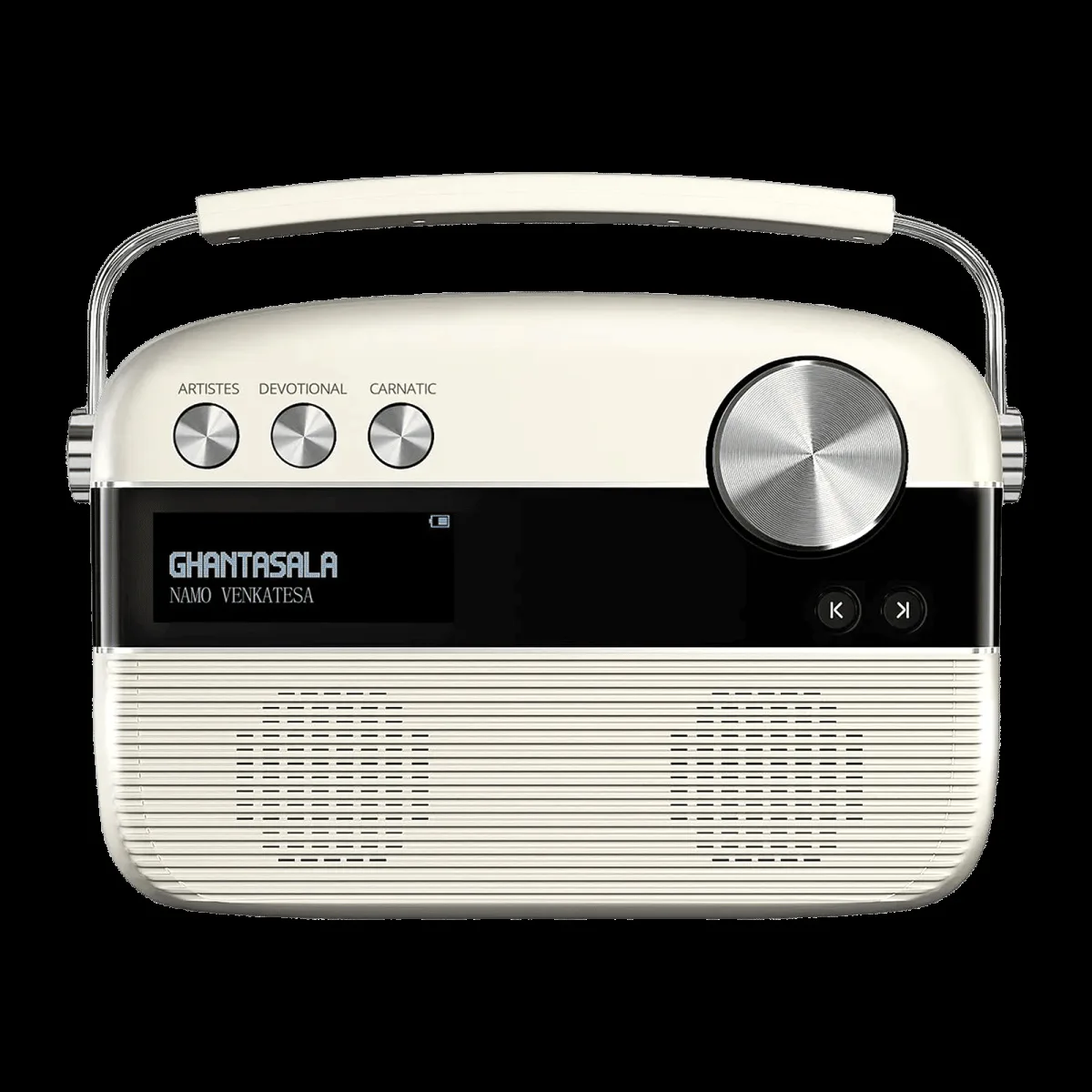 SAREGAMA Carvaan Telugu Music Player (50 Plus Dedicated Stations, SC02, Porcelain White)