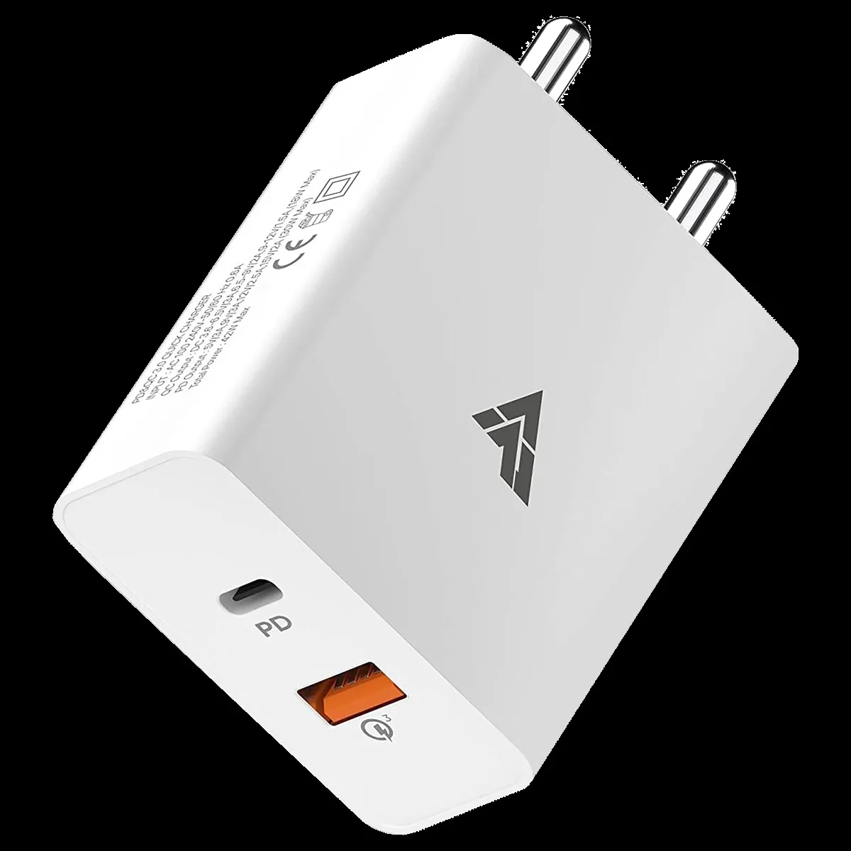 Vaku 20W Type A & Type C 2-Port Fast Charger (Adapter Only, Multiple Safety Chips, White)