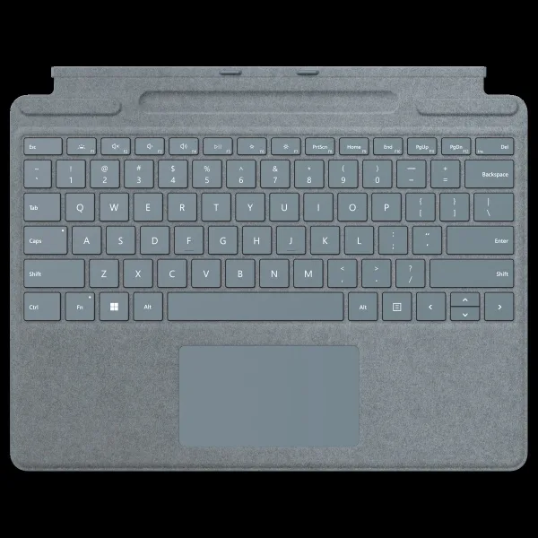 Microsoft Surface Pro Wi-Fi Signature Keyboard for Surface Pro 8 & Pro X with Touchpad (Built-in Storage Tray, Ice Blue)