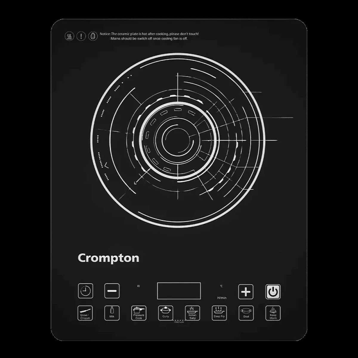 Crompton Instaserve 2100W Induction Cooktop with 8 Preset Menus