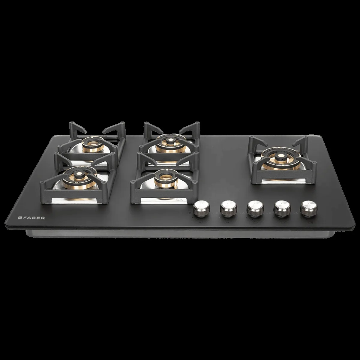 FABER BELLA HT 905 BR AI FFD Glass Top 5 Burner Automatic Hob (Flame Failure Device, Black)