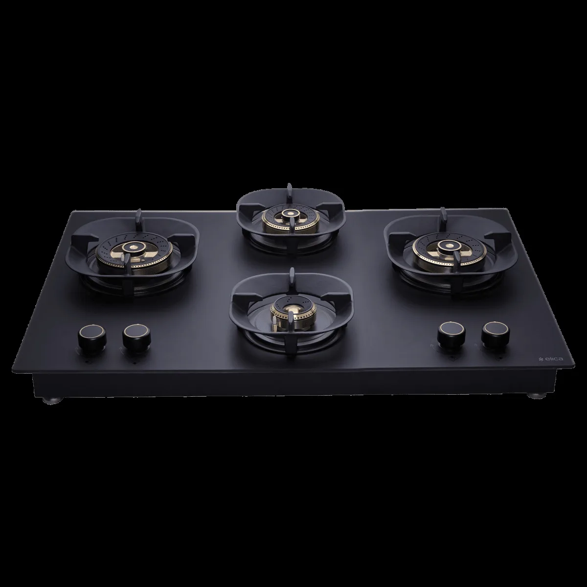 elica MATT FLEXI CROWN DFS HE FB MFC 4 Burner Automatic Hob (Cast Iron Pan Support, Matt Glass)