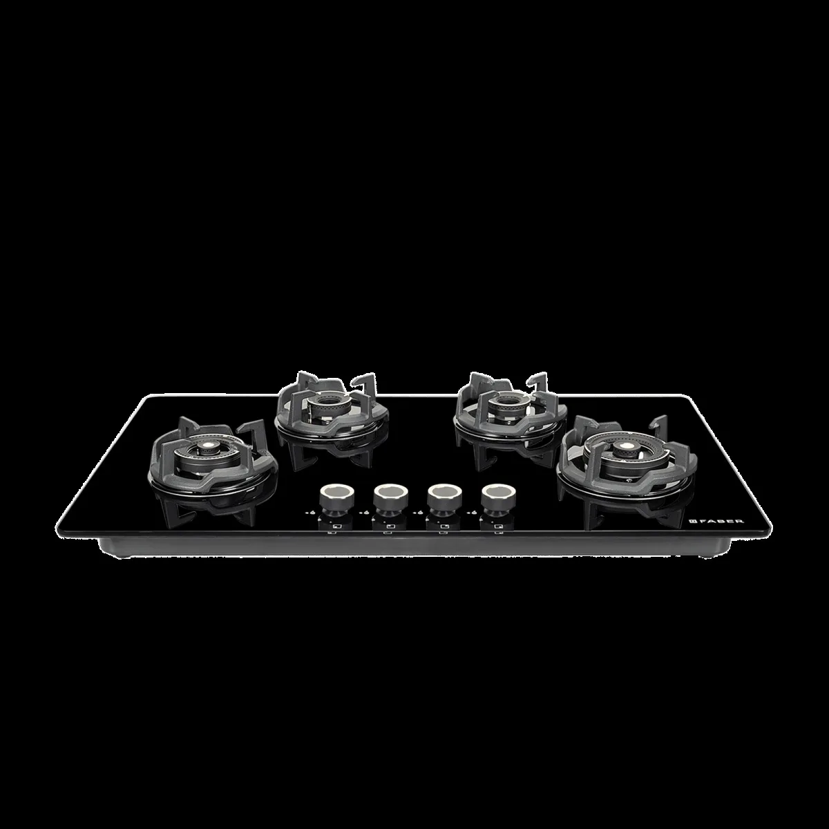 Faber Experia HT904 BR AL AI FFD IN Toughened Glass Top 4 Burner Automatic Hob (Spill-Proof Design, Black)