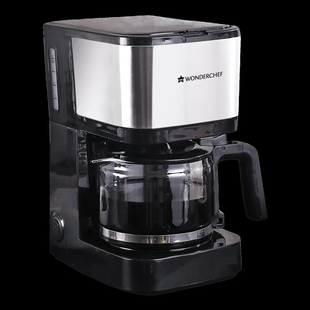 WONDERCHEF Regalia Pronto 600 Watt 6 Cups Automatic Espresso, 3-in-1 Filter Coffee & Cappuccino Coffee Maker with Drip Controller (Black and Silver)