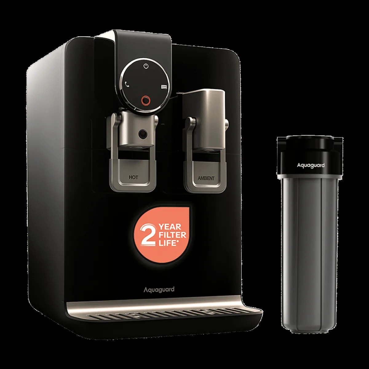 Aquaguard Aspire Blaze 5.6L RO + UV Hot & Cold Water Purifier with NanoPore Filter Technology (Black)