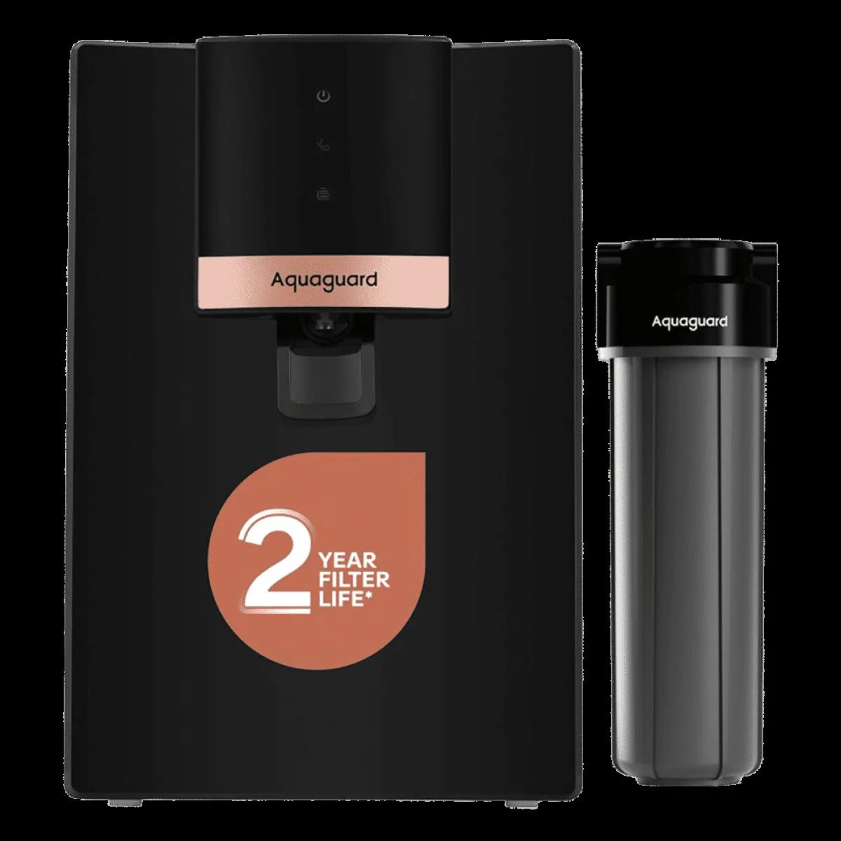 Aquaguard Enrich Neo 6L RO + UV Alkaline Water Purifier with Nanopore Long-Life Filter Technology (Black)