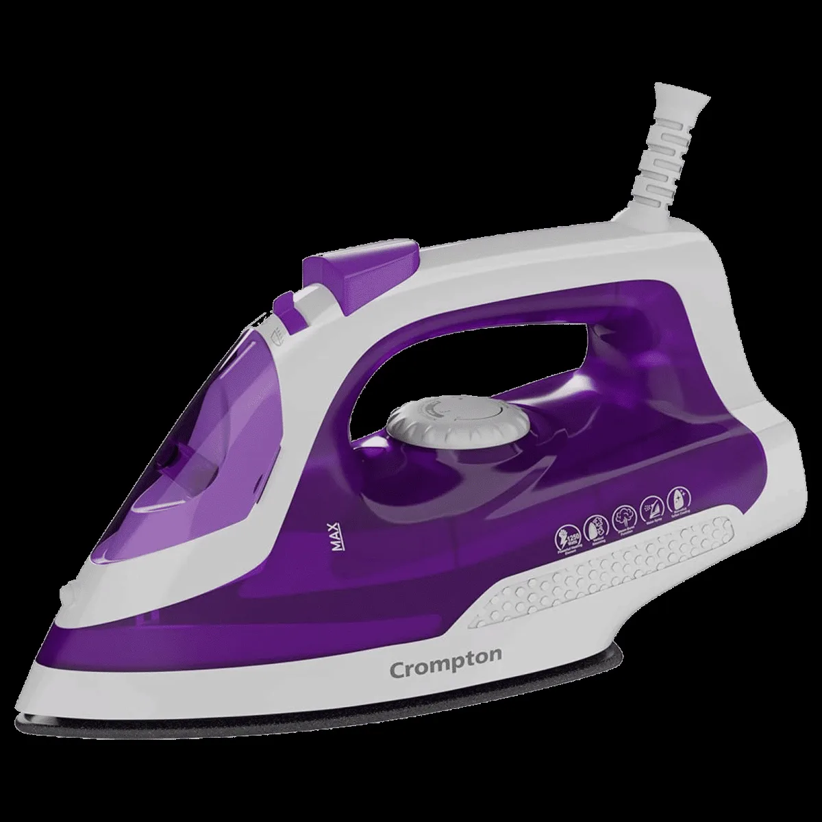 Crompton Fabrimagic Plus 1250 Watts 200ml Steam Iron (Anti-Drip Technology, Purple & White)