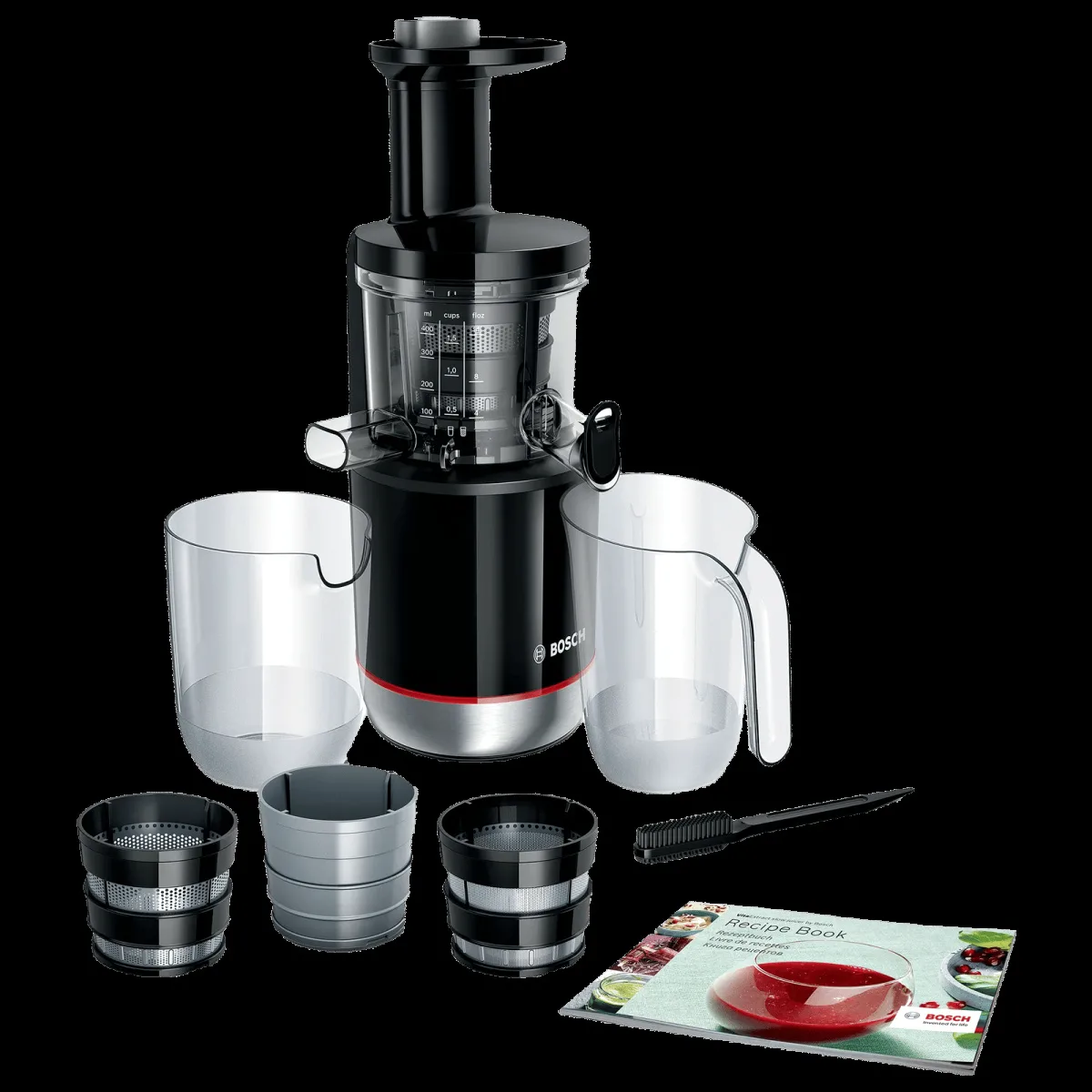 BOSCH VitaExtract 150 Watt 2 Jars Slow Juicer (55 RPM, GentleSqueezing Technology, Black)