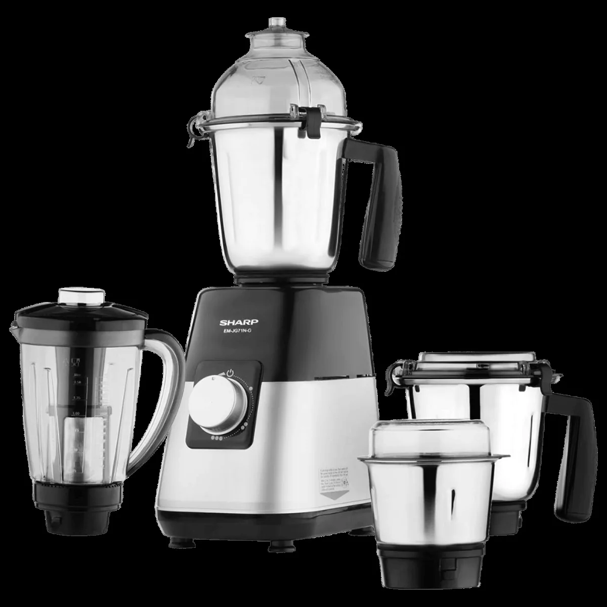 SHARP 750 Watt 4 Jars Juicer Mixer Grinder (20000 RPM, Auto Cut-off, Silver Metallic)