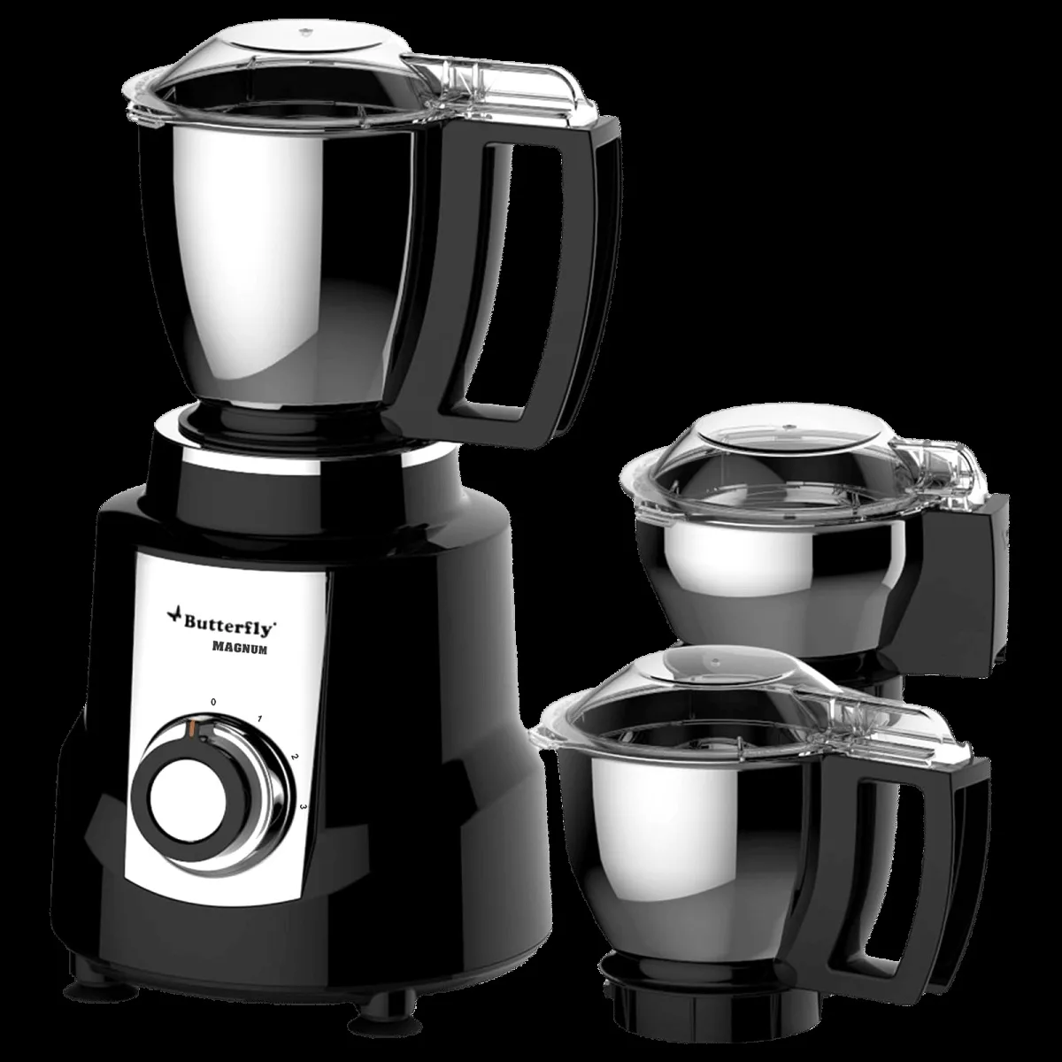 Butterfly Magnum 900 Watt 3 Jars Mixer Grinder (Hands Free Operation, Black)