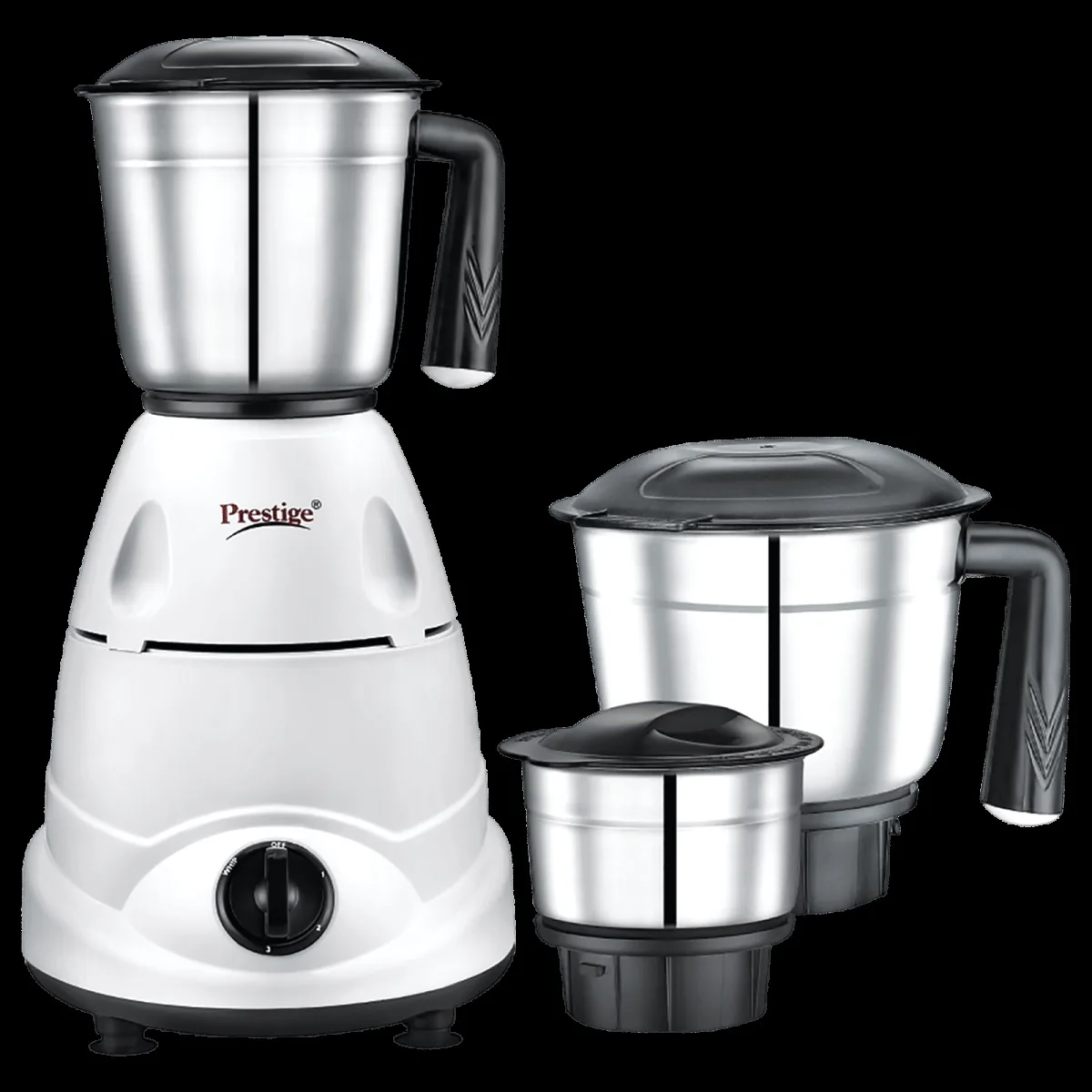 Prestige Primo 500 Watt 3 Jars Mixer Grinder (Ergonomic Design, White and Black)