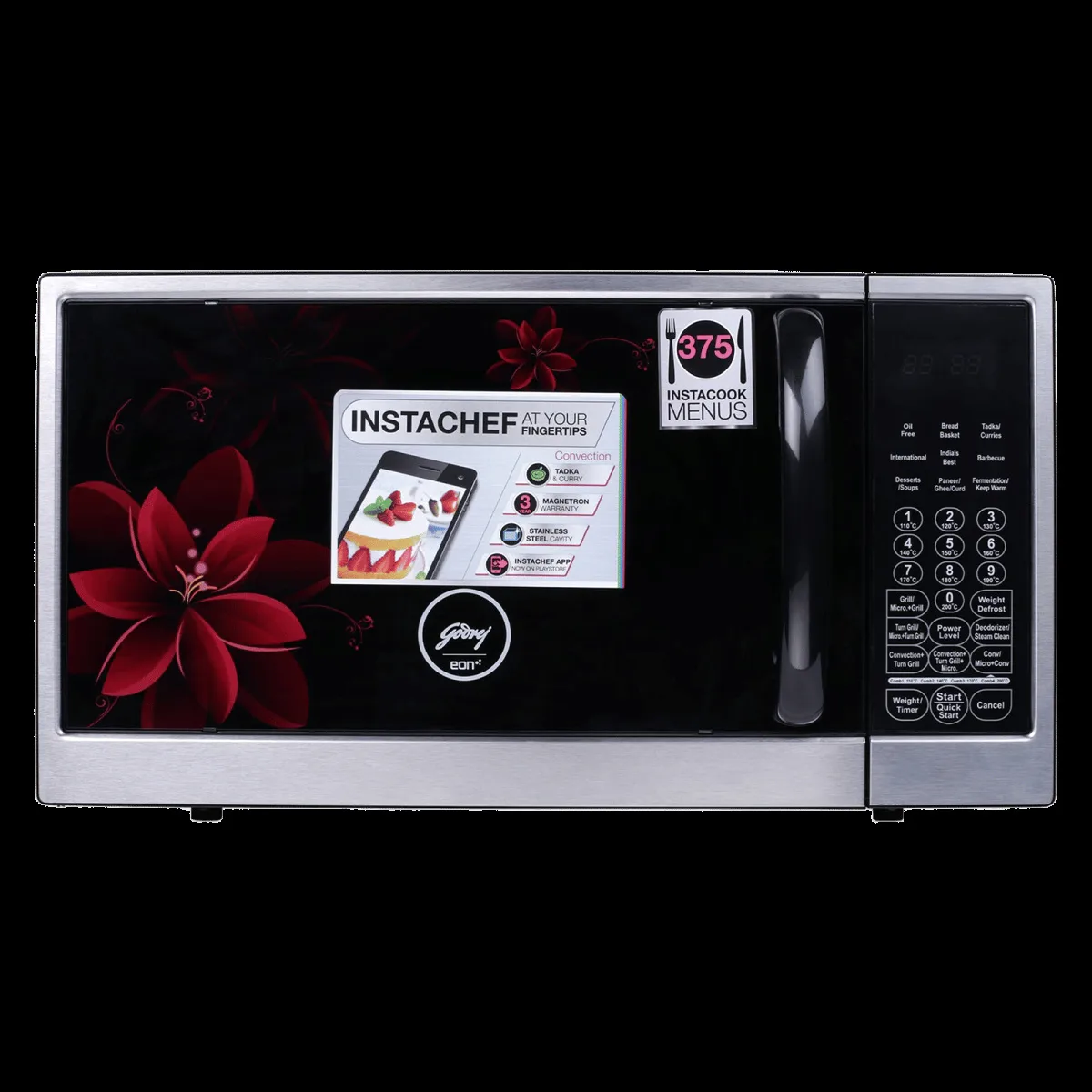 Godrej 30L Convection & Grill Microwave Oven with 375 Auto Cook Menu (GME 730 CR1 PZ, Wine Lily)