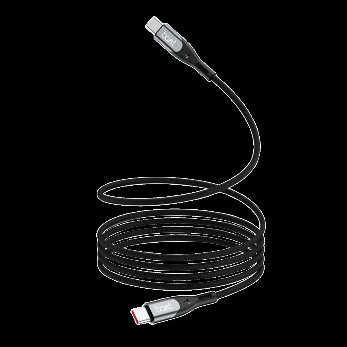 boAt Type C to Type C 3.9 Feet (1.2M) Cable (Nylon Braided, Carbon Black)
