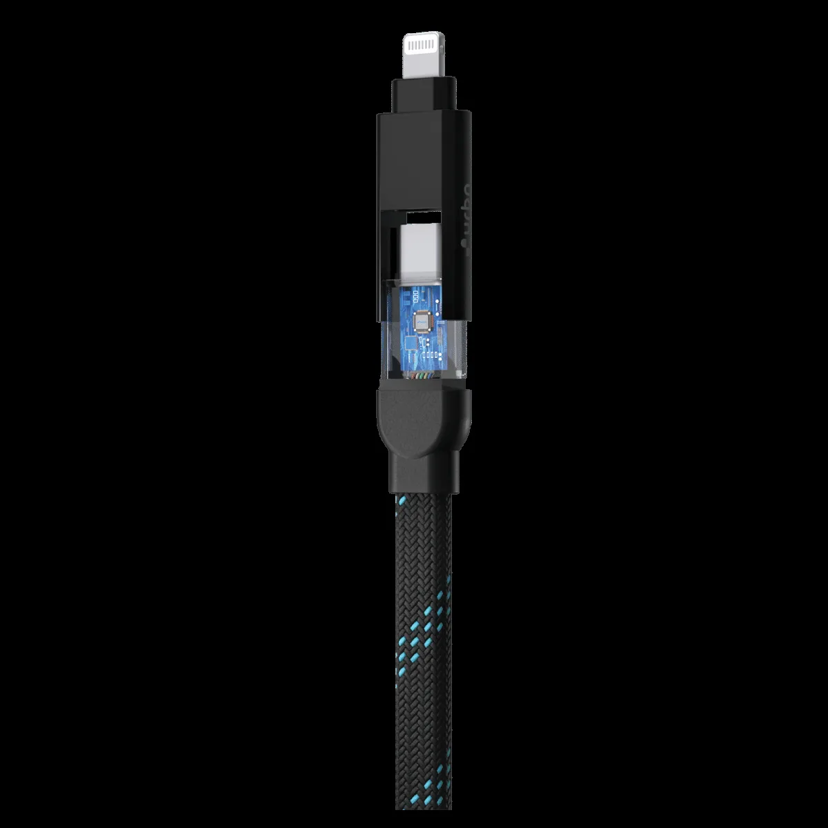 urbn UPC464 Type A to Lightning, Type C, Type C to Lightning, Type C 4 Feet (1.2M) 4-in-1 Cable (Quick Charge Technology, Black)