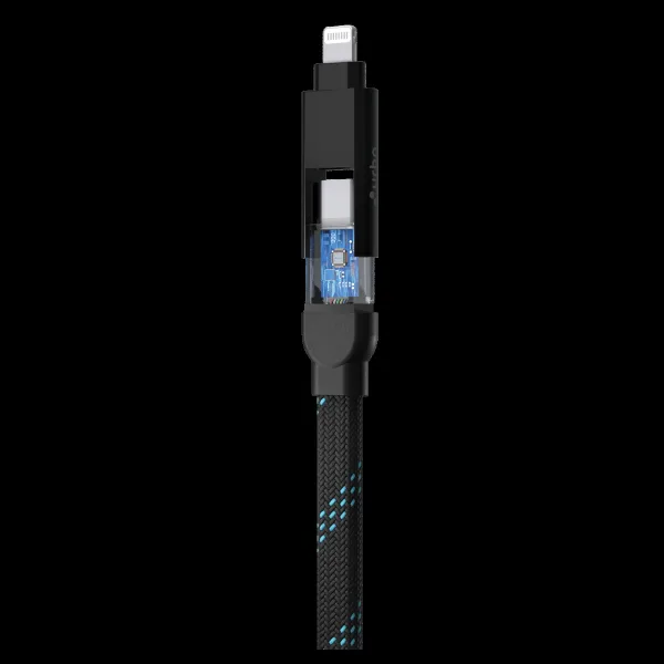 urbn UPC464 Type A to Lightning, Type C, Type C to Lightning, Type C 4 Feet (1.2M) 4-in-1 Cable (Quick Charge Technology, Black)