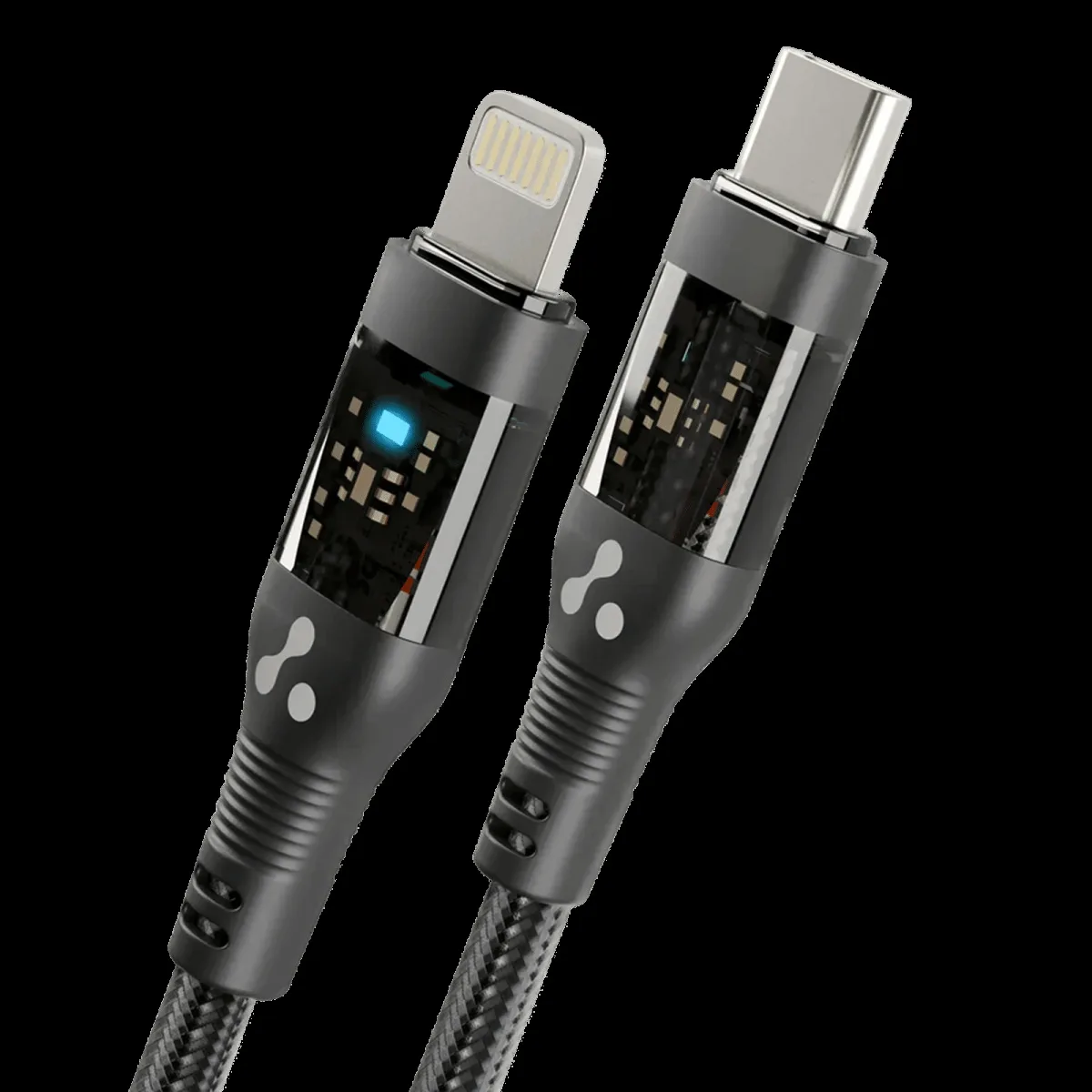 Ambrane ABTL-12T Type C to Lightning 3.9 Feet (1.2M) Cable (LED Indicator, Black)