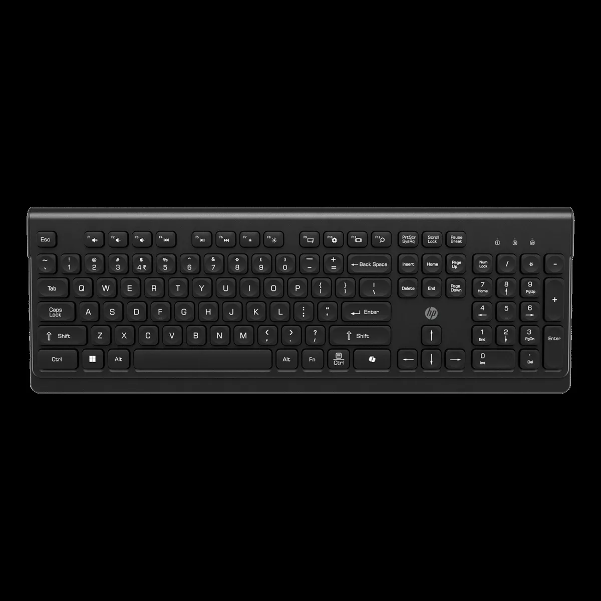 HP 110 2.4GHz Wireless Keyboard with Battery Indicator (Caps Lock, Black)