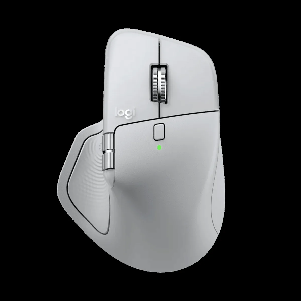Logitech MX Master 4 Rechargeable Bluetooth 5.1 Wireless Optical Performance Mouse with Thumb Wheel (8000 DPI Adjustable, MagSpeed Scroll Wheel, Pale Grey)