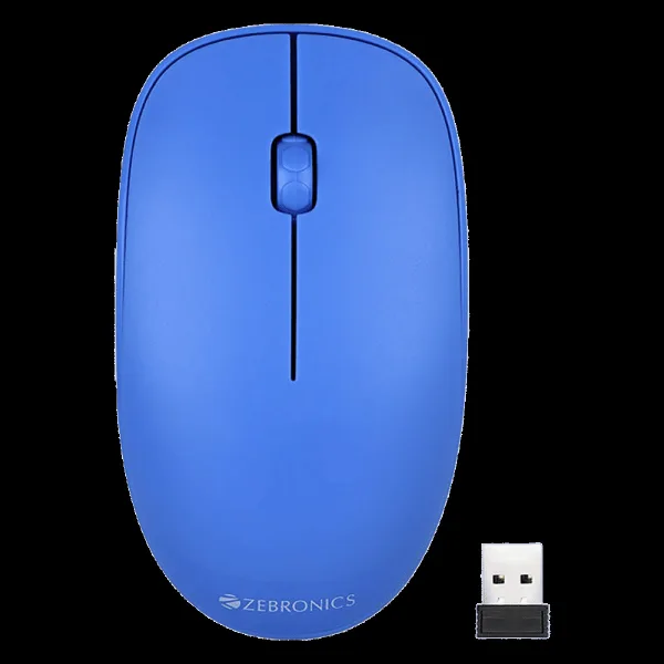 Zebronics Zeb-Haze 2.4GHz Wireless Optical Mouse with 1 Million Click Cycles (1200 DPI Adjustable, Power Saving Mode, Blue)