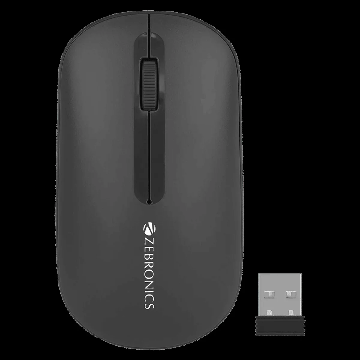ZEBRONICS Zeb-Pulse Wireless Optical Mouse (1200 DPI, Dual Connectivity, Black)