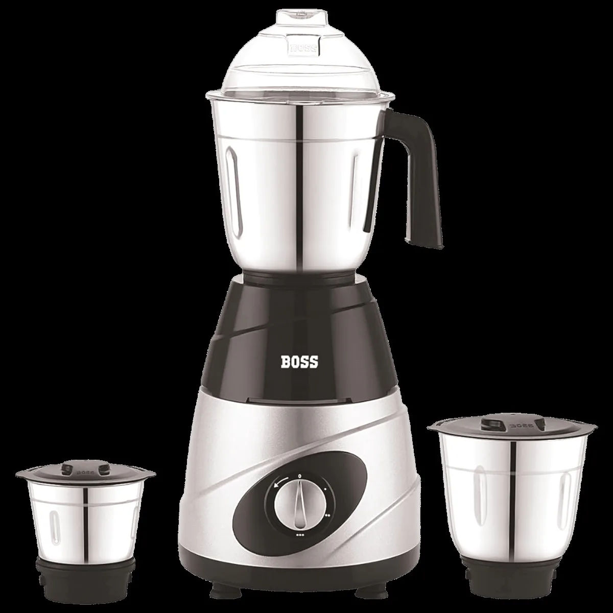 BOSS Thunder Deluxe 550 Watt 3 Jars Mixer Grinder (21000 RPM, Thunderous Performance, Black Silver)