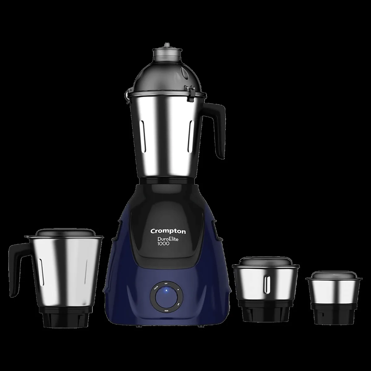 Crompton Duro Elite 1000 Watt 4 Jars Mixer Grinder (Motor Vent X Technology, Black & Blue)
