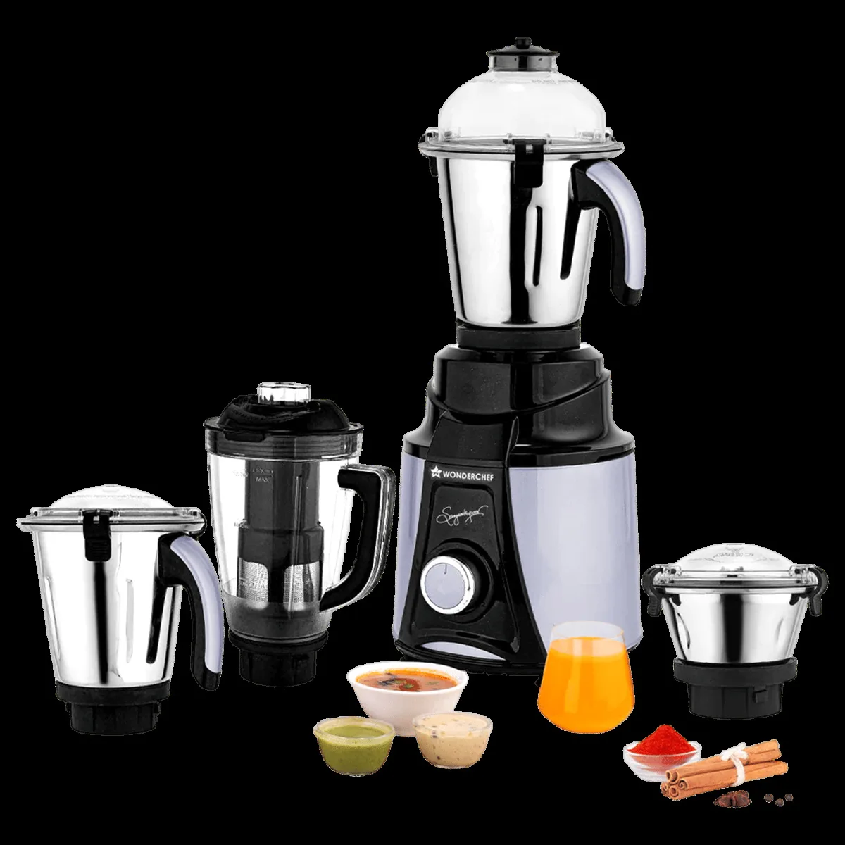 WONDERCHEF Galaxy 1000 Watt 4 Jars Mixer Grinder (18000 RPM, Low Noise, Grey)