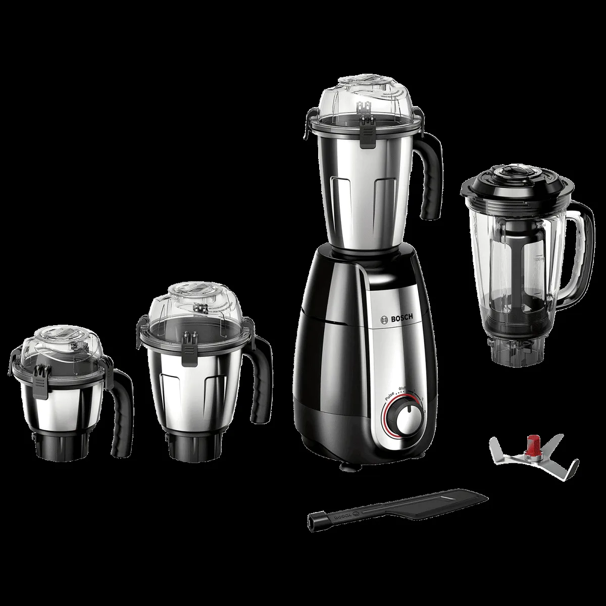BOSCH TrueMixx Pro 1000 Watt 4 Jars Mixer Grinder (24000 RPM, Stone Pounding Technology, Black)