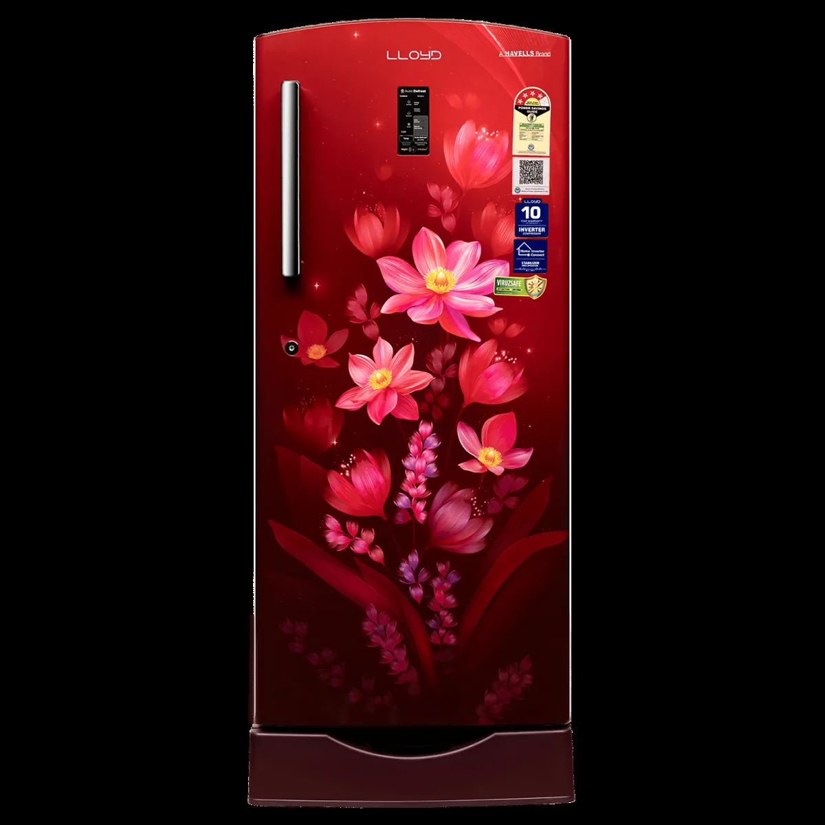 LLOYD 216 Litres 4 Star Direct Cool Single Door Refrigerator with Auto Defrost (GLDF244SOWB2LC, Ornate Wine)