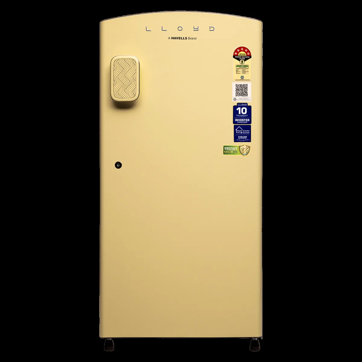 LLOYD 195 Litres 5 Star Direct Cool Single Door Refrigerator with Rapid Freeze Technology (GLDF215SPYT4LC, Pastel Yellow)