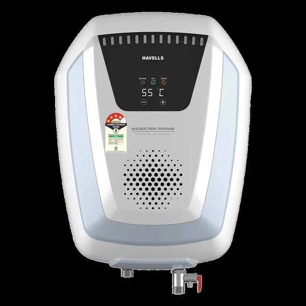 HAVELLS Magnatron Prime 15 Litres 4 Star Storage Geyser with Induction Technoloy (White & Blue)