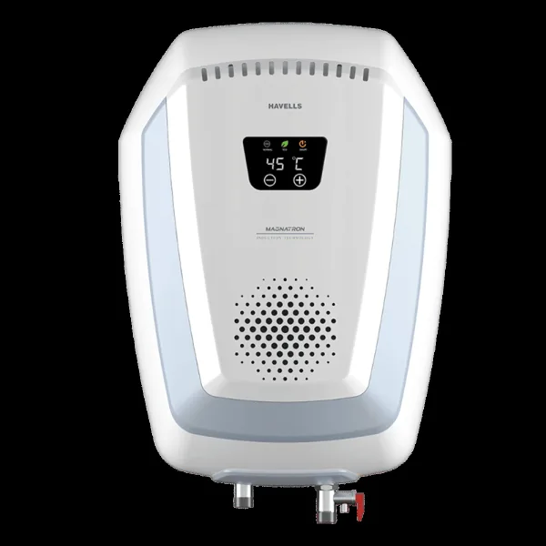 HAVELLS Magnatron 15 Litre 4 Star Vertical Storage Geyser with Revolutionary Induction Heat Transfer Technology (White & Blue)