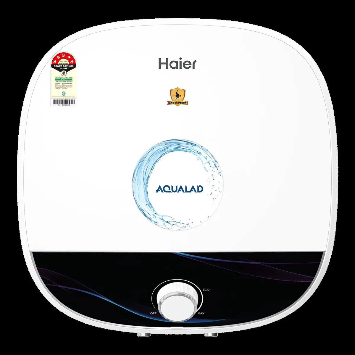 Haier ES15V-AQUALAD 15 Litre 5 Star Vertical Storage Geyser with Bacteria Proof System (Black)