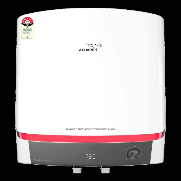 V-GUARD LUXECUBE DG 25 Litre 5 Star Vertical Storage Geyser with Advanced Thermocline Technology (White)
