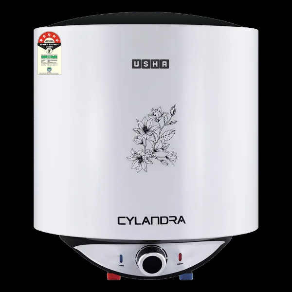 USHA Cylandra 25 Litre 5 Star Vertical Storage Geyser with Whirl Flow Technology (White)