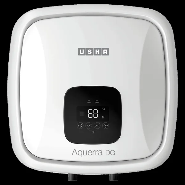 USHA Aquerra DG 15 Litre 5 Star Vertical Storage Geyser with Thermal Cutoff (White)