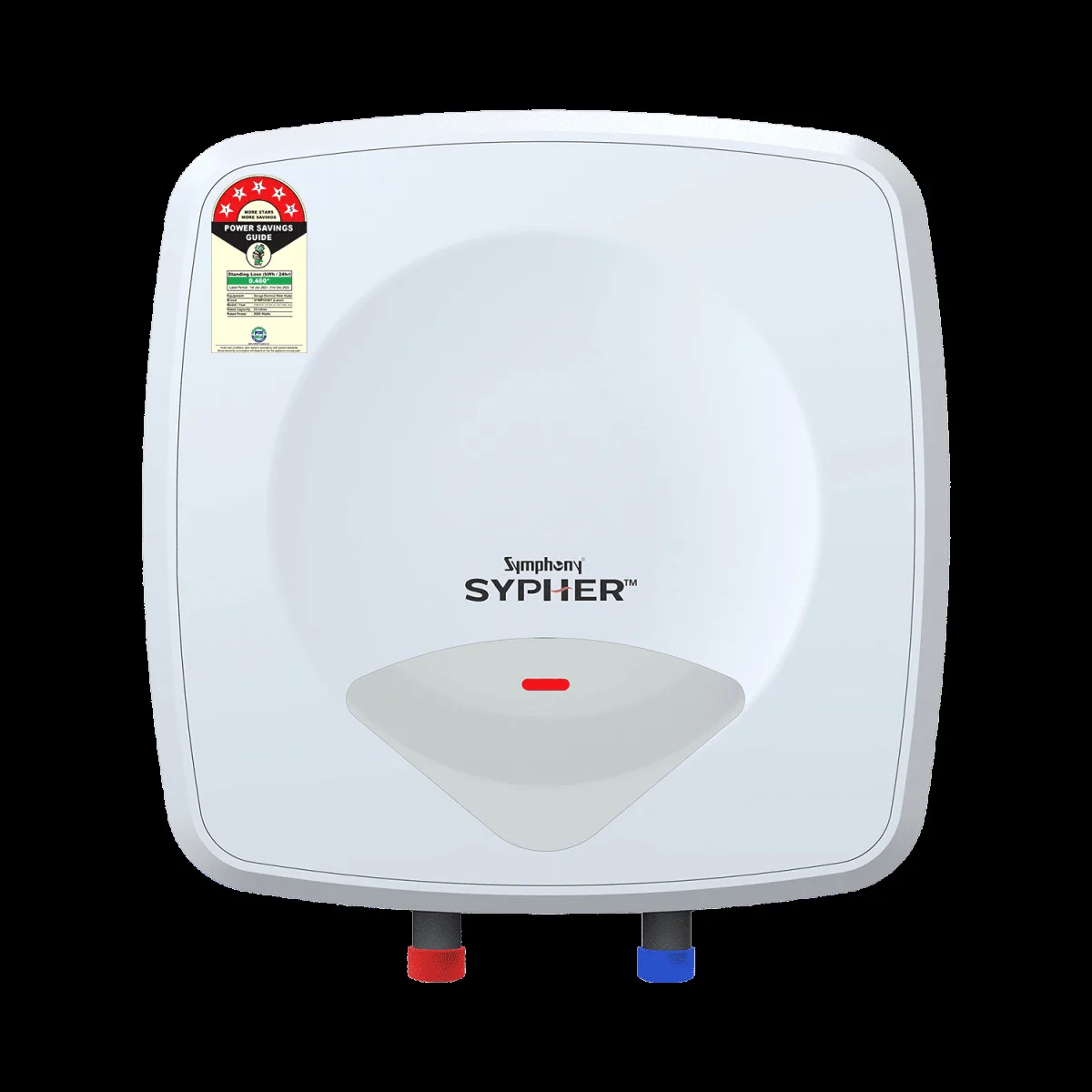 Symphony Sypher 25 Litre 5 Star Vertical Storage Geyser with Safety Valve (White)