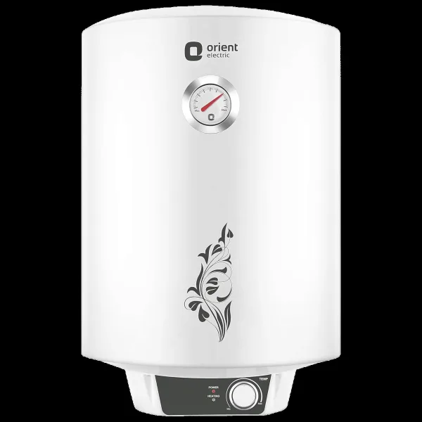Orient Urja Plus 10 Litre 4 Star Vertical Storage Geyser with Glassline Coated Steel Tank (White and Black)