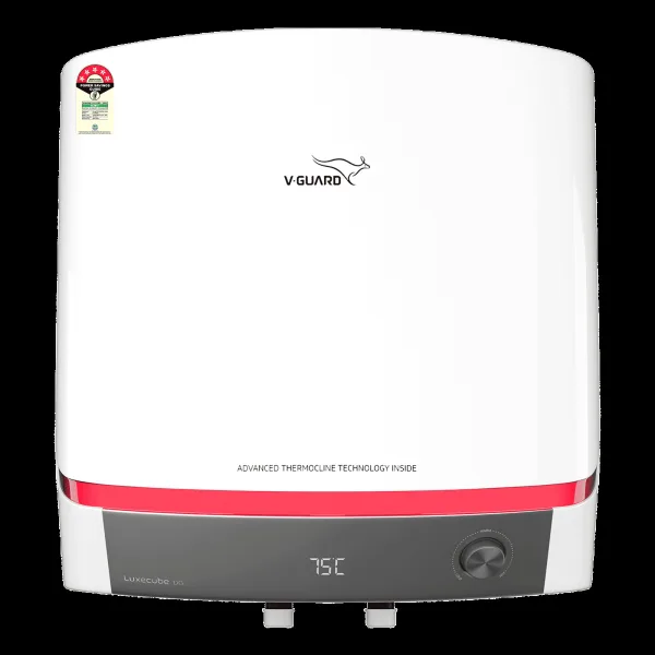 V-GUARD LUXECUBE DG 15 Litre 5 Star Vertical Storage Geyser with Advanced Thermocline Technology (White)