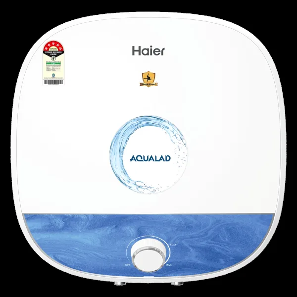 Haier ES15V-AQUALAD 15 Litre 5 Star Vertical Storage Geyser with Bacteria Proof System (Blue)